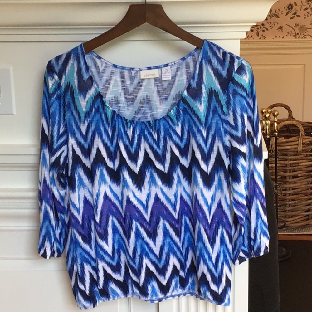 Chico’s Blue Blouse, size 2